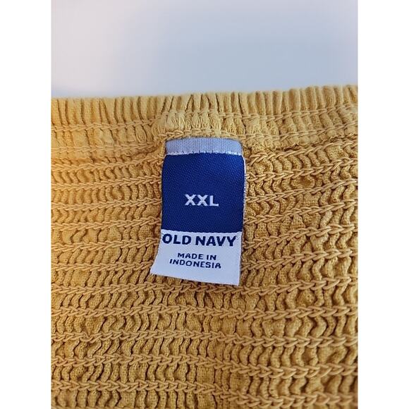 Old Navy Linen Blend Yellow Fit & Flare Tie Strap Tunic Top Mini Dress Plus XXL - Picture 10 of 11